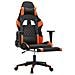 Sedia Gaming Massaggio Poggiapiedi Nero e Arancione Similpelle - Foto miniatura 2