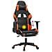 Sedia Gaming Massaggio Poggiapiedi Nero e Arancione Similpelle - Foto miniatura 7