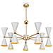 Lampadario Contemporaneo Vesper In Metallo Bianco E Oro 14 Luci - Foto miniatura 1