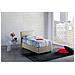 Letto Singolo Chiaraluna, Letto Contenitore Con Rivestimento In Tessuto, 100% Made In Italy, Apertura Frontale, Con Materasso Cm 90x190 Incluso, Beige - Foto miniatura 1