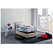 Letto Singolo Chiaraluna, Letto Contenitore Con Rivestimento In Tessuto, 100% Made In Italy, Apertura Frontale, Con Materasso Cm 90x190 Incluso, Beige - Foto miniatura 2