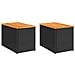 Tavolini Giardino 2pz Neri 55x34x37cm Polyrattan Legno Massello - Foto miniatura 2