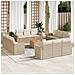 Set Divano da Giardino 13 pz con Cuscini Beige in Polyrattan - Foto miniatura 2