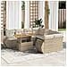 Set Divano Da Giardino 9 Pz Con Cuscini Beige In Polyrattan - Foto miniatura 8
