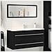 Mobile Lavabo Bagno Nero 100x38,5x48cm Legno Multistrato - Foto miniatura 1