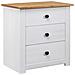 Lusso Casadino -  Comodino Bianco 46x40x57 Cm In Legno Di Pino Panama Range - Foto miniatura 2