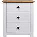 Lusso Casadino -  Comodino Bianco 46x40x57 Cm In Legno Di Pino Panama Range - Foto miniatura 3