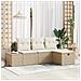 Set da giardino 4 pezzi con cuscini Beige Polirattan - Foto miniatura 2