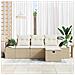 Set da giardino 4 pezzi con cuscini Beige Polirattan - Foto miniatura 3
