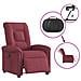 Poltrona Elettrica Reclinabile Rosso Vino in Tessuto - Foto miniatura 9