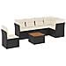 Set Divani da Giardino con Cuscini 7pz Nero Polyrattan - Foto miniatura 1