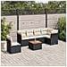 Set Divani da Giardino con Cuscini 7pz Nero Polyrattan - Foto miniatura 2