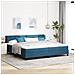 Letto Box Spring  con Materasso Blu Scuro 200x200 cm Velluto - Foto miniatura 2