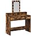 Tavolo da Trucco con Luci LED Rovere Affumicato 100x41x140 cm - Foto miniatura 1