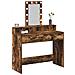 Tavolo da Trucco con Luci LED Rovere Affumicato 100x41x140 cm - Foto miniatura 3