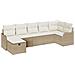Set Divano da Giardino con cuscino 7 pcs Beige Poly Rattan - Foto miniatura 1