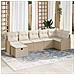 Set Divano da Giardino con cuscino 7 pcs Beige Poly Rattan - Foto miniatura 2