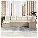 Set Divano da Giardino con cuscino 7 pcs Beige Poly Rattan - Foto miniatura 3
