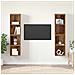 Mobile TV da Parete 4 pcs Legno Antico 37 x 37 x 72 cm - Foto miniatura 2