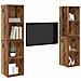 Mobile TV da Parete 4 pcs Legno Antico 37 x 37 x 72 cm - Foto miniatura 3