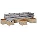Set Divano da Giardino 8 pcs Beige 55 x 62 x 69 cm Poly Rattan - Foto miniatura 1