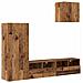 Unità per TV a Muro 4 pcs Legno vecchio Legno multistrato - Foto miniatura 1