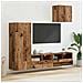 Unità per TV a Muro 4 pcs Legno vecchio Legno multistrato - Foto miniatura 2