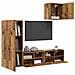 Unità per TV a Muro 4 pcs Legno vecchio Legno multistrato - Foto miniatura 3