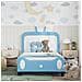 Struttura letto bambini con testata Blu 90 x 190 cm PU - Foto miniatura 3