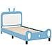 Struttura letto bambini con testata Blu 90 x 190 cm PU - Foto miniatura 4