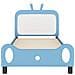 Struttura letto bambini con testata Blu 90 x 190 cm PU - Foto miniatura 5