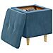 Pouf contenitore con cuscino Blu 40 x 40 x 45 cm Velluto - Foto miniatura 3