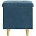 Pouf contenitore con cuscino Blu 40 x 40 x 45 cm Velluto - Foto miniatura 6