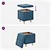 Pouf contenitore con cuscino Blu 40 x 40 x 45 cm Velluto - Foto miniatura 9