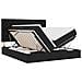 Letto con luci a strisce a LED Nero 200 x 200 cm Tessuto - Foto miniatura 1
