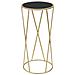 Portavaso Alto Glam Simple Tondo In Ferro Oro E Piano Nero 35x75 Cm - Foto miniatura 1