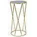 Portavaso Alto Glam Simple Tondo In Ferro Oro E Piano Nero 35x75 Cm - Foto miniatura 3