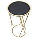 Portavaso Alto Glam Simple Tondo In Ferro Oro E Piano Nero 35x75 Cm - Foto miniatura 6