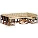 Set di divani da esterno con cuscino 10 pcs Naturale e Beige - Foto miniatura 1