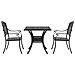 Set di Tavolo da Giardino 3 pcs Nero Alluminio pressofuso - Foto miniatura 6