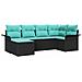 Set Divano da Giardino con archiviazione 6 pcs Nero polyrattan - Foto miniatura 1