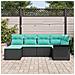 Set Divano da Giardino con archiviazione 6 pcs Nero polyrattan - Foto miniatura 3