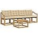 Set di divani da esterno con cuscino 5 pcs Bianco e Beige - Foto miniatura 1