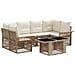 Set Divano da Giardino 7 pz Beige e Bianco Crema polyrattan - Foto miniatura 1