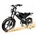 Bicicletta Elettrica Tutto Terreno DK400 Max Doppio Motore 250W Batteria Rimovibile 48V 20Ah 20'' Fat Tire Ebike Shimano 7 Velocità 25km /h Autononomia 60-80km Display LCD Freni Idraulici Sospensione Integrale - Foto miniatura 1
