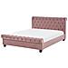 Letto Matrimoniale In Velluto Rosa In Stile Chesterfield 160x200cm Avallon - Foto miniatura 20