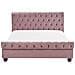 Letto Matrimoniale In Velluto Rosa In Stile Chesterfield 160x200cm Avallon - Foto miniatura 22