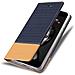 Custodia Compatibile Con Huawei P10 Plus In Blu Scuro Marrone - Coperchio Protettiva Con Chiusura Magnetica, Funzione Stand E Tasca Per Le Carte - Foto miniatura 3