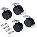 2036717 Set Di 4 Rotelle Pivotanti Nere Per Mobile Con Piastra Di Assemblaggio E Cuscinetto A Sfere, Diametro 40 Mm, 40mm - Foto miniatura 1