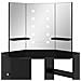 Tavolino da Trucco Angolare con LED Nero 111x54x141,5 cm - Foto miniatura 6